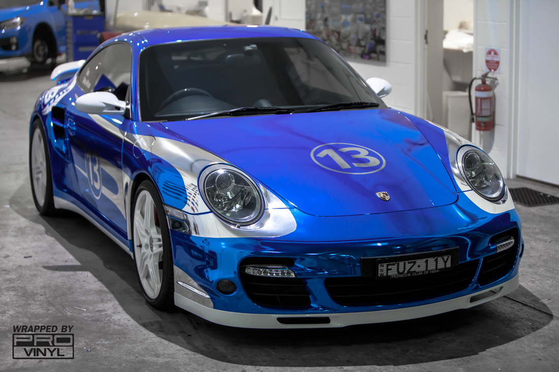 Blue chrome Porsche sydney